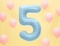 Preview: Folienballon hellblau mit Zahlen 0-5
