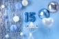 Preview: Folienballon blau mit Zahlen 1-6