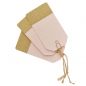 Preview: Labels mit Schnur, rosa/gold