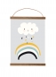 Preview: Poster Regenbogen & Wolke grau