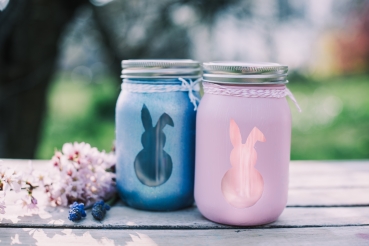 Preview: Mason Jar Shabby Chic weiss