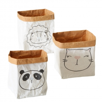 Aufbewahrungstüten mit Tieren 3er Set
