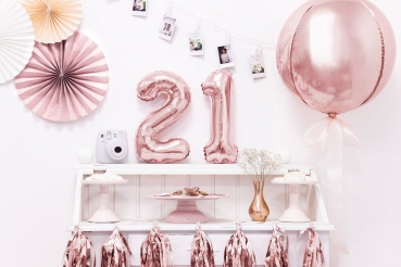 Preview: Folienballon rose gold mit Zahlen 0-6