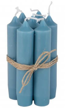 Stumpenkerze petrol, 4er Set