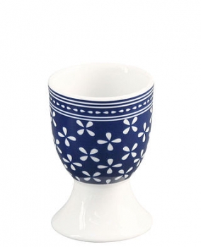 Eierbecher mit Blümchen blau