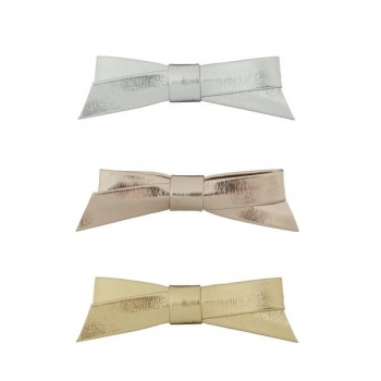 Haarspangen Metallic Schleife 3er Set