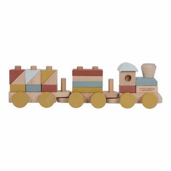 Holz-Eisenbahn mit Steckformen 22-teilig
