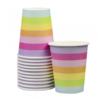 Pappbecher Regenbogen pastell 12er Set