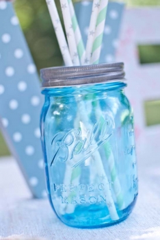 Preview: Ball Mason Glas, blau