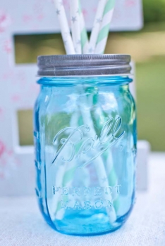 Ball Mason Glas, blau