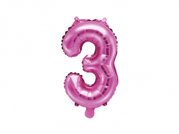 Folienballon pink mit Zahlen 0-6