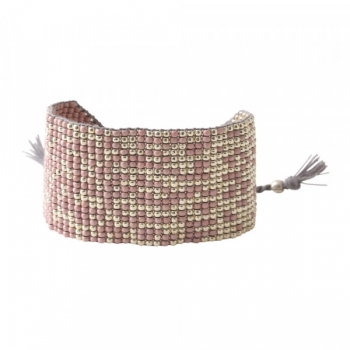 Armband Rosenquarz rosa/Gold