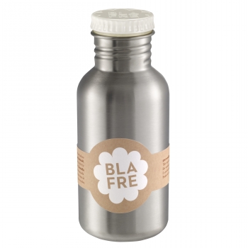 BLAFRE Edelstahlflasche mit weissem Deckel
