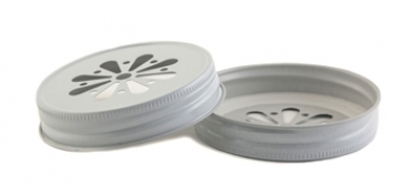 Preview: Deckel mit Blume für Mason Jars - Weiss