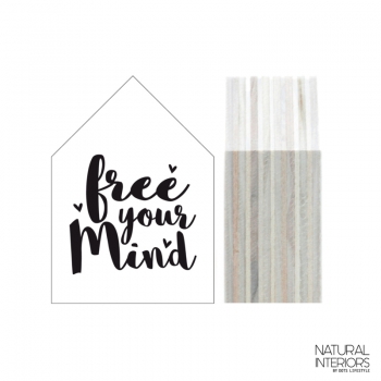 Holzschild Free your mind M