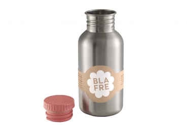 Preview: Edelstahlflasche mit rosa Deckel 500 ml 1