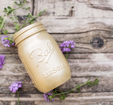 Mason Jar Shabby Chic gold