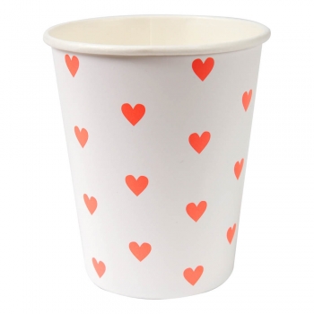 Pappbecher mit Herzen 8er Set