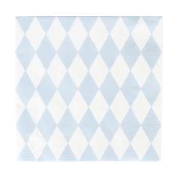 Papierservietten m. Diamanten hellblau