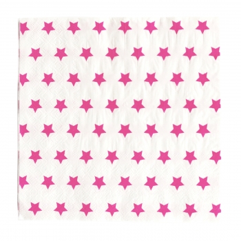 Papierservietten m. Sternen pink