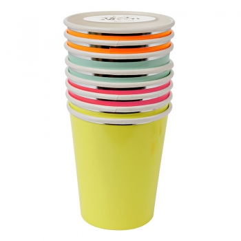 Pappbecher Neon Mix