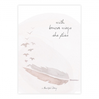 Postkarte Feder