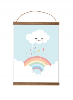 Poster Regenbogen & Wolke bunt