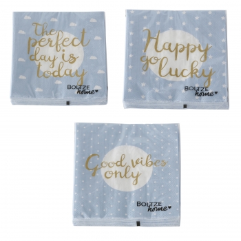 Papierservietten mit Spruch hellblau