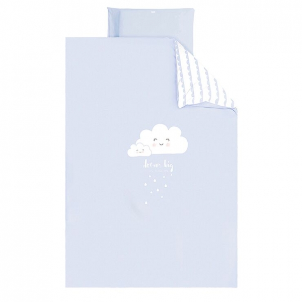 Babybettwäsche mit Wolke hellblau 100x135cm