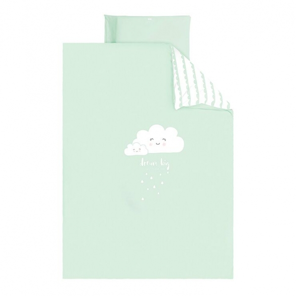 Babybettwäsche mit Wolke mint 100x135cm