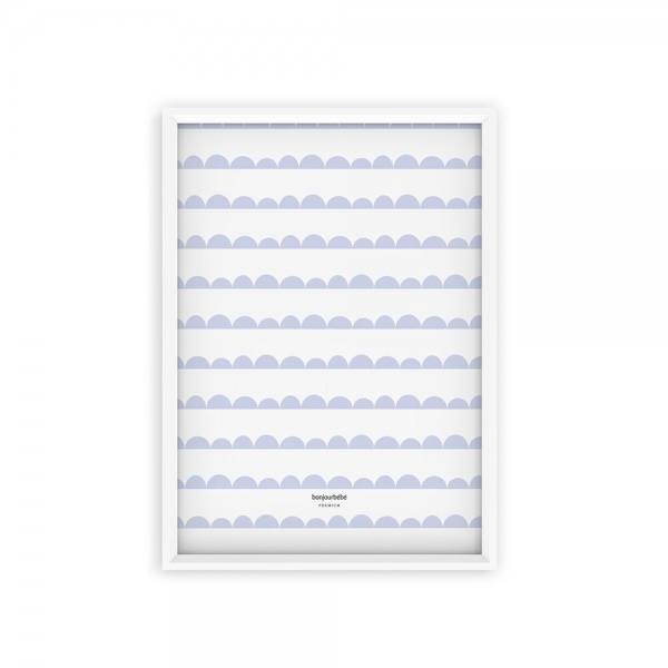 Poster mit Wellen und Wolken hellblau A3