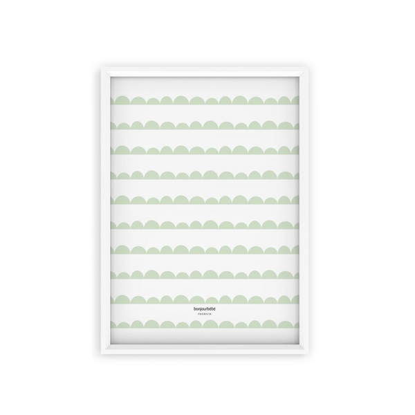 Poster mit Wellen und Wolken mint A3
