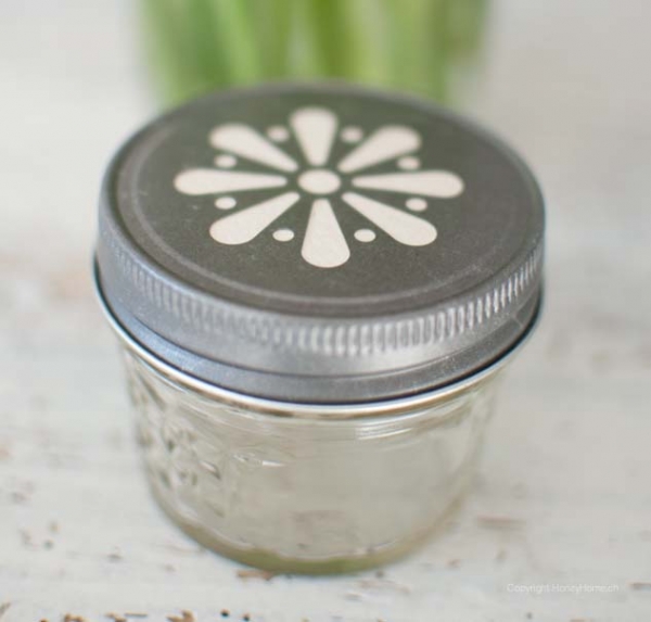 Deckel mit Blume für Mason Jars