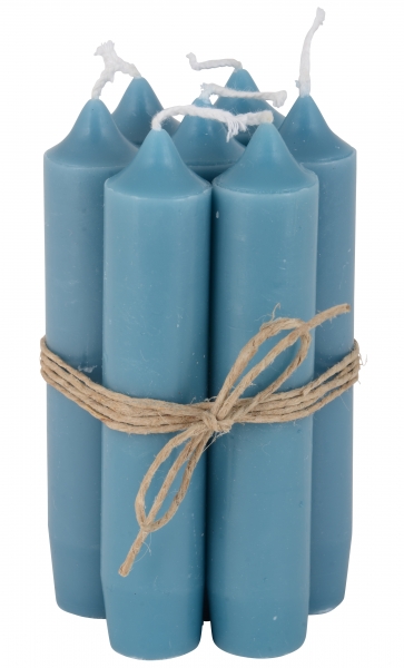 Stumpenkerze petrol, 4er Set