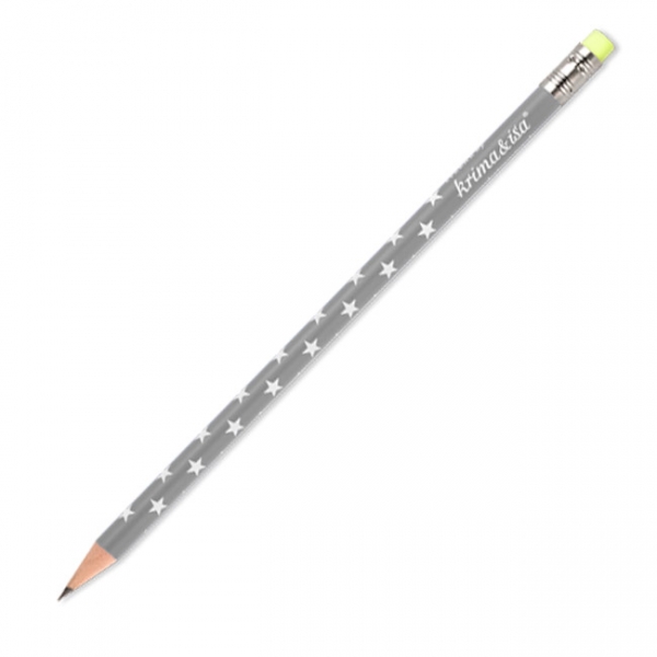 Stift mit Sternen weiss/grau