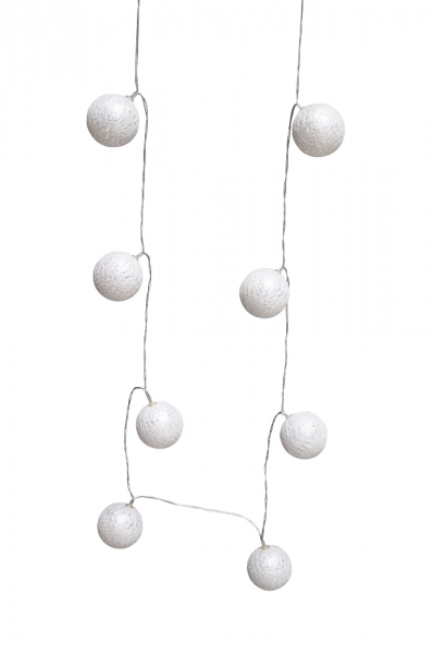 Lichterkette mit 10 LED-Kugeln silber
