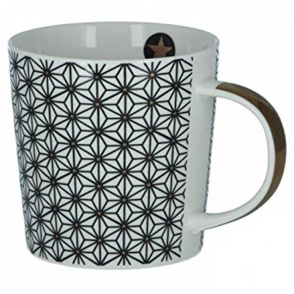 Tasse aus Porzellan schwarz-gold