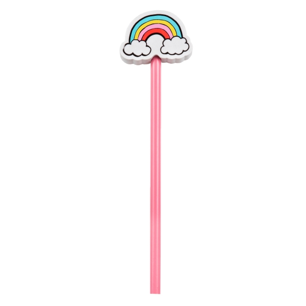 Bleistift mit Regenbogen-Radiergummi