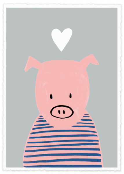 Postkarte Schweinchen