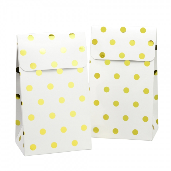 Party Boxen Dots Silber/Weiss 12er Set