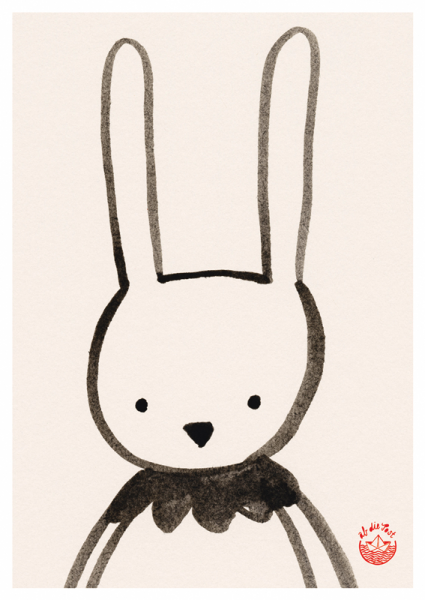 Postkarte Freunde Hase