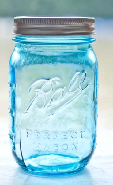 Ball Mason Glas, blau