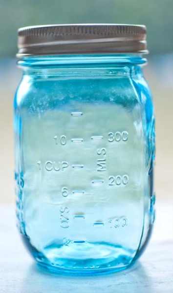 Ball Mason Glas, blau