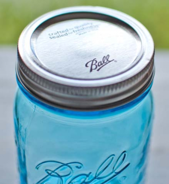 Ball Mason Glas, blau