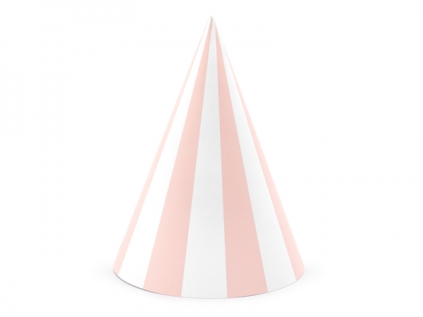 Partyhut gestreift rosa/weiss