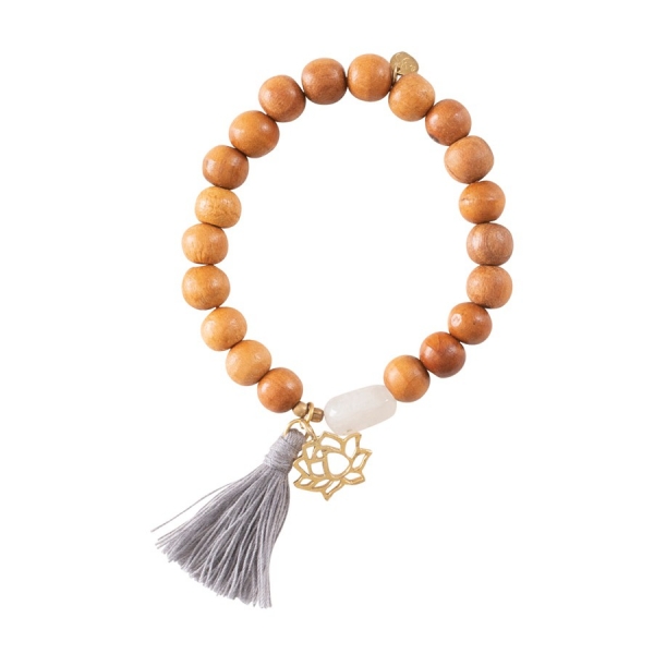 Armband Lotus & Mondstein m. Quaste