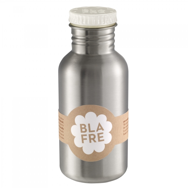 BLAFRE Edelstahlflasche mit weissem Deckel
