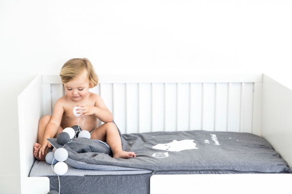 Baby-Bettlaken mit integrierter Decke Wolke mint 70x140cm