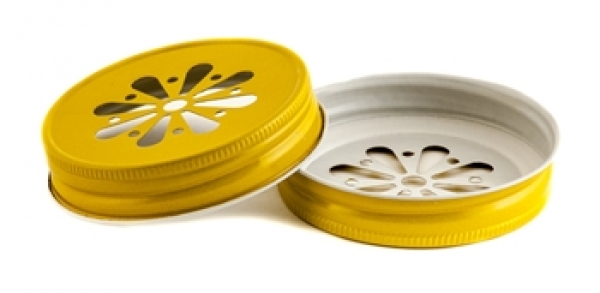 Deckel mit Blume für Mason Jars - Gelb