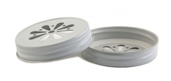 Deckel mit Blume für Mason Jars - Weiss